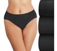 Bali Comfort Revolution Lot de 3 Culottes Modernes Coupe Haute sans Couture pour Femme, Noir/Noir, 38