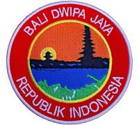 Bali Dwipa Jaya Indonésie Patch (8,9 cm) brodée fer à repasser/coudre sur badge souvenir Applique indonésien Island Uluwatu Temple Kuta Seminyak Sanur