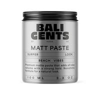 BALI GENTS Pâte coiffante mate pour homme avec tenue forte et finition mate - Crème coiffante à la cire de noix de coco et de candelilla - 100 ml