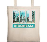 Bali Indonésie Beau Sac fourre-tout en coton écologique naturel avec logo Beige