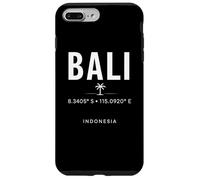 Bali Indonésie Coordonnées Motif Voyage Île Tropicale Coque pour iPhone 7 Plus/8 Plus