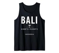 Bali Indonésie Coordonnées Motif Voyage Île Tropicale Débardeur