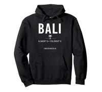 Bali Indonésie Coordonnées Motif Voyage Île Tropicale Sweat à Capuche