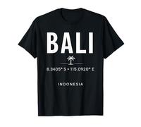 Bali Indonésie Coordonnées Motif Voyage Île Tropicale T-Shirt