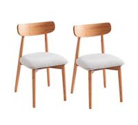 BALI - Lot 2 chaises de repas bois Beige