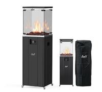 Bali Outdoors Chauffage Extérieur à Gaz avec Housse de Protection | Vitre Panoramique, Base à Roulettes,Réflecteur haute température pour une chaleur douce et homogène.