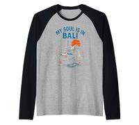 Bali Palm Trees My Soul is in Bali Vintage Women Beach Life Manche Raglan
