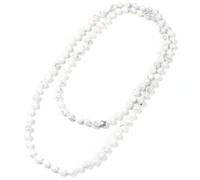BALIBALI Collier de perles noué à la main pour femme, Howlite blanche, Howlite blanche