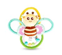BALIBAZOO Montessori Jouet pour bébé à partir de 0 mois « Bee Basia » - Jouet sensoriel avec quatre boucles de préhension élastiques et hochet pour bébé - Jouet pour bébé pour promouvoir la motricité
