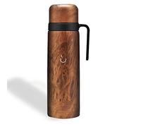 BALIBETOV Thermo Pour Yerba Mate Gourd - Sous Vide Isolé Avec Double Paroi en Acier Inoxydable - Sans BPA (Bois, 1 L)