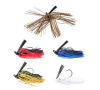 Balifly Têtes plombées Anti-Herbes Leurres Chatterbait Conception Anti-accrochage au Fond Buzzbaits pour Truite, Bar, brochet, doré Jaune 0,35 oz 5 pièces FS/YE-08(B)
