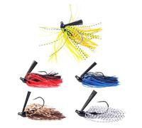 Balifly Têtes plombées Anti-Herbes Leurres Chatterbait Conception Anti-accrochage au Fond Buzzbaits pour Truite, Bar, brochet, doré Jaune 0,35 oz 5 pièces FS/YE-08(A)