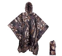 BALIGO 3-en-1 Poncho Pluie Imperméable à Usage Multiple, Bache Camouflage | Léger et Séchage Rapide, Poncho Pluie pour Materiel Camping, Materiel de Peche, Douchette Camping, Randonnée Chasse