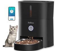 Balimo Distributeur Croquettes Chat Automatique, 2.4G WiFi 3L Distributeur De Croquettes pour Chat, 1-10 Repas par, Convient Aux Chiens et Chats, Noir