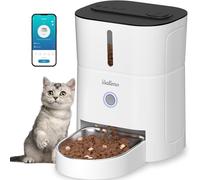 Balimo Distributeur Croquettes Chat Automatique, 2.4G WiFi 3L Distributeur De Croquettes pour Chat, 1-10 Repas par, Convient Aux Chiens et Chats, Blanc