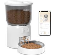 Balimo Distributeur Croquettes Chat Automatique, 3L Distributeur Croquettes Chat, 2.4G WiFi Distributeur De Croquettes pour Chat, 1-10 Repas par, Convient Aux Chiens et Chats, Blanc