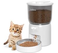 Balimo Distributeur Croquettes Chat Automatique 3L, Minuterie Programmable Distributeur De Croquettes pour Chat, 6 Repas par Jour, Convient Aux Chiens et Chats, Blanc