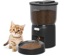 Balimo Distributeur Croquettes Chat Automatique 3L, Minuterie Programmable Distributeur De Croquettes pour Chat, 6 Repas par Jour, Convient Aux Chiens et Chats, Noir