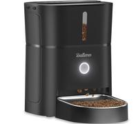 Balimo Luck Distributeur Croquettes Chat Automatique et Petits Chiens avec Minuterie Programmable 3L Gamelle Chat Automatique en Acier Inoxydable 1-6 Repas par Jour Noir