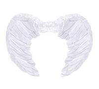 Balinco Ailes d'ange | Ailes d'ange | Cupidon | Ailes de Plumes | Enfant Jésus comme Accessoire pour Le Costume féminin Halloween | Carnaval | Fête à thème (Blanc)