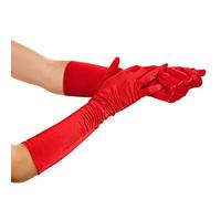 Balinco Gants Femme Longs, Élégants, Style 1920, Glamour Gants de Soirée, Opéra, Classique, Élastique, Satin, Gothique, Festif, Costumes de Mardi Gras, Carnaval, Mardi Gras (Rouge)
