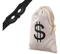 Balinco Masque de Panzerkacker + sac d'argent en dollars | Bandit | Zorro | Voleur | Voleur | Cambrioleur | Voleur de banque - Accessoire pour adultes & enfants pour le carnaval/Fasching