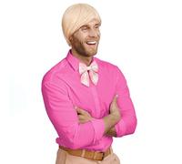 Balinco Perruque blonde pour homme, perruque blonde masculine, cheveux courts, perruque pour homme, perruque blonde claire, costume de carnaval avec nœud papillon, cosplay, anime, carnaval, Halloween