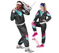 Balinco Premium 80's & 90's Retro Survêtement I Assianzug I Costume I Gangster I Prolet I Bad Taste I Assi I Hommes I Femmes I Thème I Carnaval I Mardi Gras (Noir I Pétrole I Rose, M)