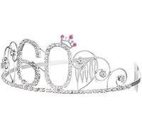 Balinco serre-tête couronne 18e / 20e / 25e / 30e / 40e / 50e / 60e anniversaire Joyeux anniversaire cristal strass couronne ornements mariage bandeau cheveux peigne bandeau pour les femmes