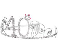 Balinco serre-tête couronne 18e / 20e / 25e / 30e / 40e / 50e / 60e anniversaire Joyeux anniversaire cristal strass couronne ornements mariage bandeau cheveux peigne bandeau pour les femmes