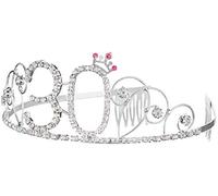 Balinco serre-tête couronne 18e / 20e / 25e / 30e / 40e / 50e / 60e anniversaire Joyeux anniversaire cristal strass couronne ornements mariage bandeau cheveux peigne bandeau pour les femmes