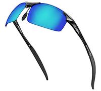 Balinco® Sport Lunettes de soleil avec monture en aluminium, protection UV & verres polarisés TAC - idéales pour le cyclisme - dans un set d'accessoires pratique, boîte cadeau incluse