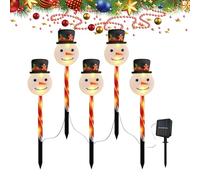 Balise D'allée De Noël - Lumières de Piquets pour Allée de Fête - Décor Solaire Étanche en Forme de Bonhomme de Neige pour Intérieur Extérieur,pour Holiday