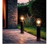 Balise Extérieure en Saillie sur Pied 50cm Aluminium Lutsha Noir