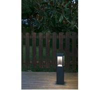 Lampe balise led gris foncé, consommant 8w à température de couleur 3000k, ip54, avec ampoule incluse.
