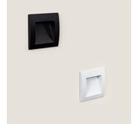 Balise Extérieure LED 4W Encastrable Aluminium Murale Carrée Noire Leif