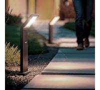 Balise Extérieure LED 9.5W en Saillie sur Pied 50cm Aluminium avec Détecteur de