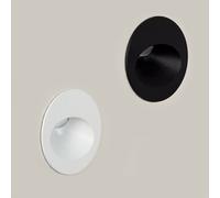 LEDKIA LIGHTING Balise Extérieure Murale LED Encastrable 3W Ronde en Aluminium Coney Blanche 2700K Blanc chaud
