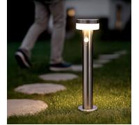 Balise Extérieure sur Pied Solaire LED 50cm Aluminium Ashier Argent