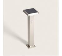 Balise Extérieure sur Pied Solaire LED 5W 50cm Aluminium avec Détecteur de Mouvement Barton Square Argent