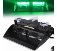 Balise Feu De Détresse Vert 16 Led Application De La Loi Lumière Avertissement Stroboscope Clignotant Lampe D'urgence Avec La Ventouse 12v Pour Le Toit/Le Tableau De Bord/Le Pare-Brise Internes