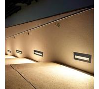 Balise LED en Saillie Rectangle 3W 220V 65° Noire IP65 pour Escaliers - Blanc Chaud 2300K - 3500K - SILAMP
