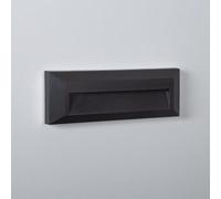 Balise Led Extérieure 2w En Saillie Au Mur Rectangulaire Élide Noire Blanc Chaud 2700k