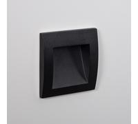 Balise LED Extérieure 4W Encastrable au Mur Carrée Leif Noire