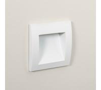 Balise LED Extérieure 4W Encastrable Carrée Blanche en Aluminium