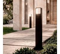 TechBrey Balise LED Extérieure 6W sur Pied 80cm en Saillie Emerita 3000K Blanc chaud Noir G