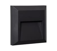 Balise LED Extérieure En Saillie au Mur Carrée Edulis Noire 2700K Blanc chaud