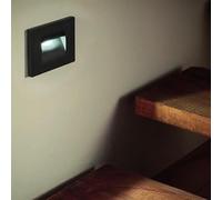 Balise LED saillie 3W 220V 120° Noire IP44 pour Escalier - Blanc Chaud 2300K - 3500K