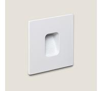 Balise Murale Extérieure LED 2W Encastrable Aluminium Carrée Blanche Olite