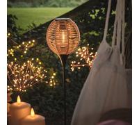 Balise Solaire Effet Rotin Tressé